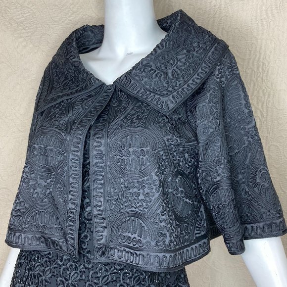 Vintage Evening Jacket Spiegel RARE NWOT Soutache Portrait Collar M - Picture 3 of 14